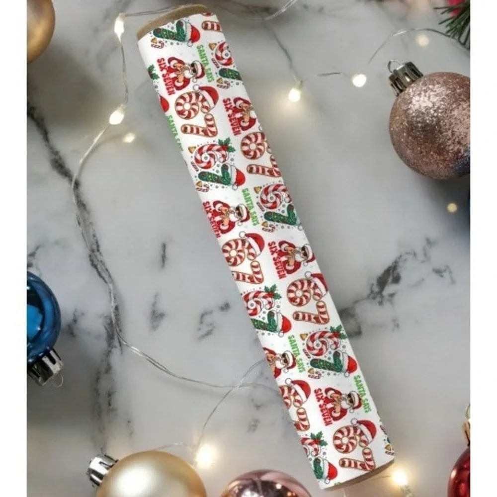 Santa Says 67 67 Meme Funny Christmas Wrapping Paper‎